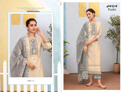 Pankh 3292 Jay Vijay Cotton Pant Style Suits Supplier Ahmedabad