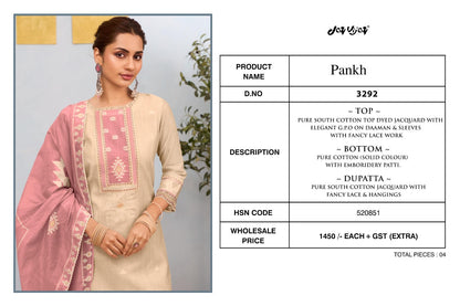 Pankh 3292 Jay Vijay Cotton Pant Style Suits Supplier Ahmedabad