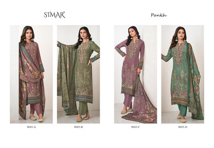 Pankh Simar Natural Crape Pant Style Suits Wholesale Price