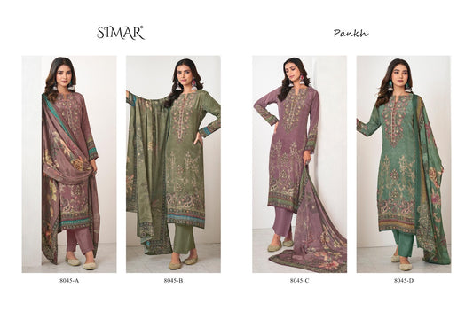 Pankh Simar Natural Crape Pant Style Suits Wholesale Price