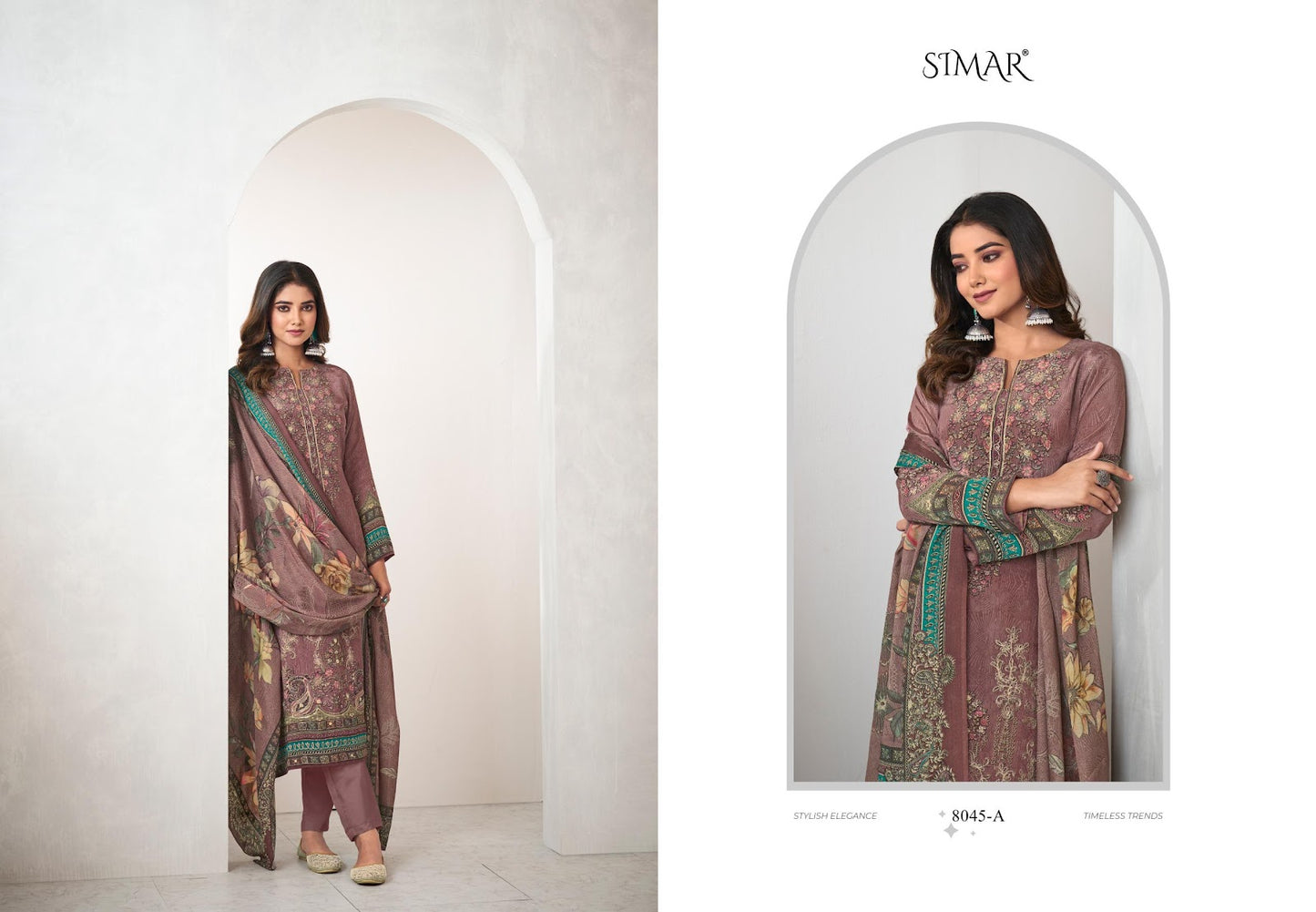 Pankh Simar Natural Crape Pant Style Suits Wholesale Price