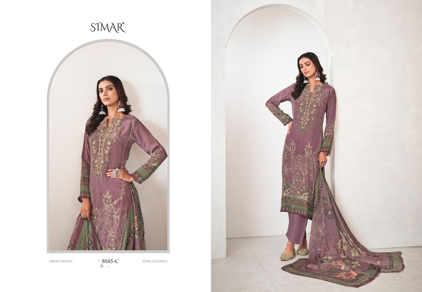 Pankh Simar Natural Crape Pant Style Suits Wholesale Price