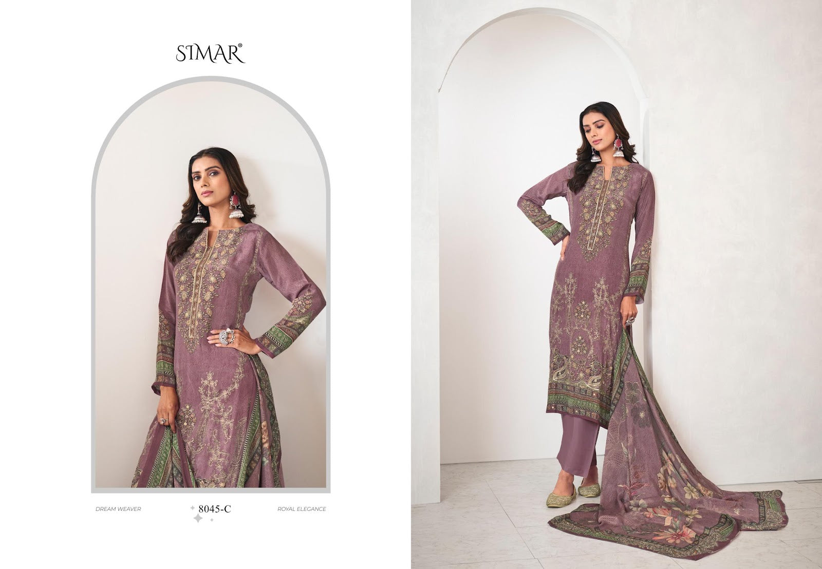 Pankh Simar Natural Crape Pant Style Suits Wholesale Price