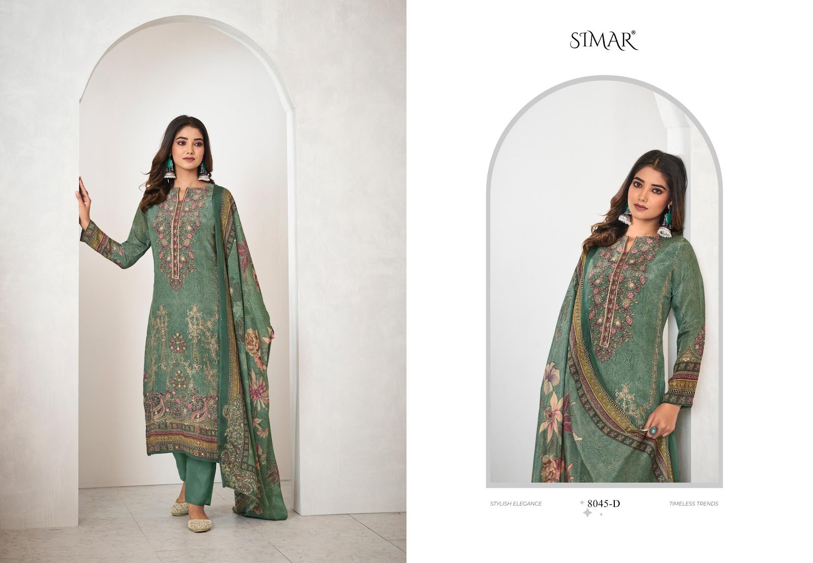 Pankh Simar Natural Crape Pant Style Suits Wholesale Price