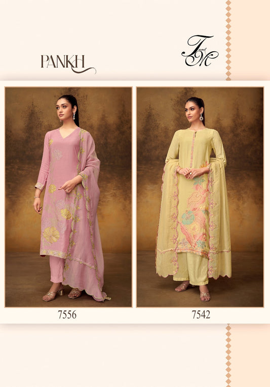 Pankh Tm Pure Muslin Pant Style Suits Manufacturer India