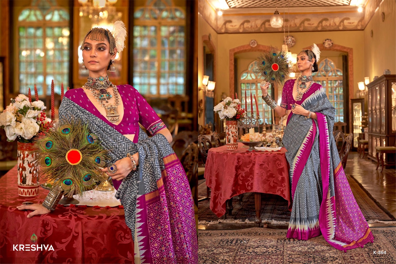 Pankhpatola 853-864 Kreshva Pv Silk Sarees Manufacturer India