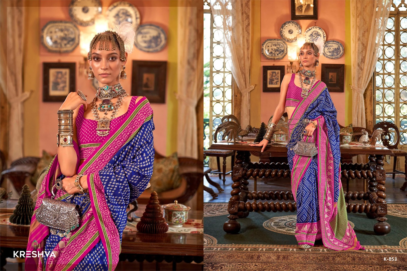 Pankhpatola 853-864 Kreshva Pv Silk Sarees Manufacturer India