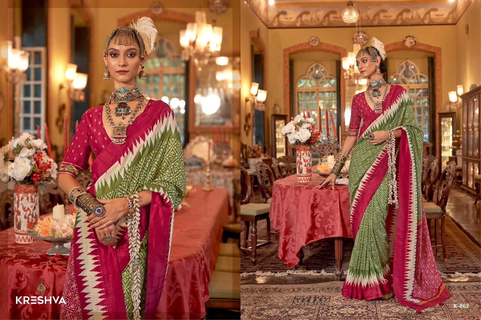 Pankhpatola 853-864 Kreshva Pv Silk Sarees Manufacturer India