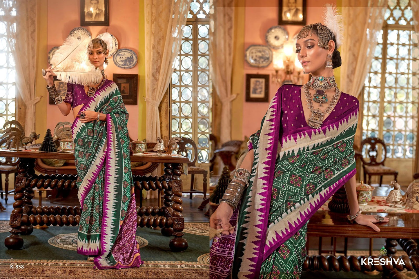 Pankhpatola 853-864 Kreshva Pv Silk Sarees Manufacturer India