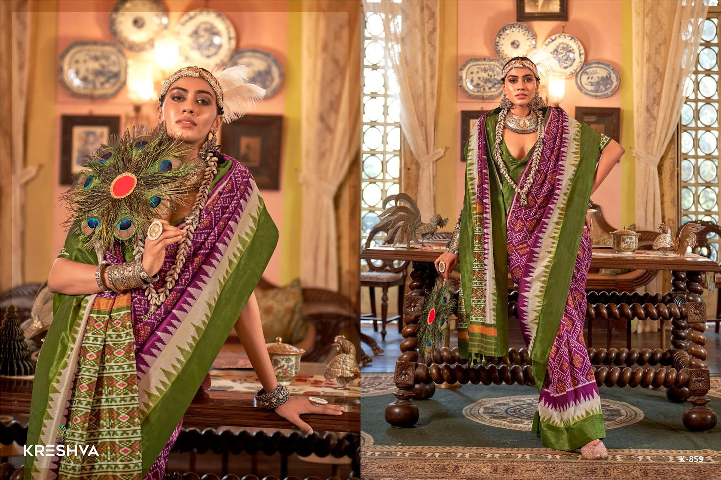 Pankhpatola 853-864 Kreshva Pv Silk Sarees Manufacturer India