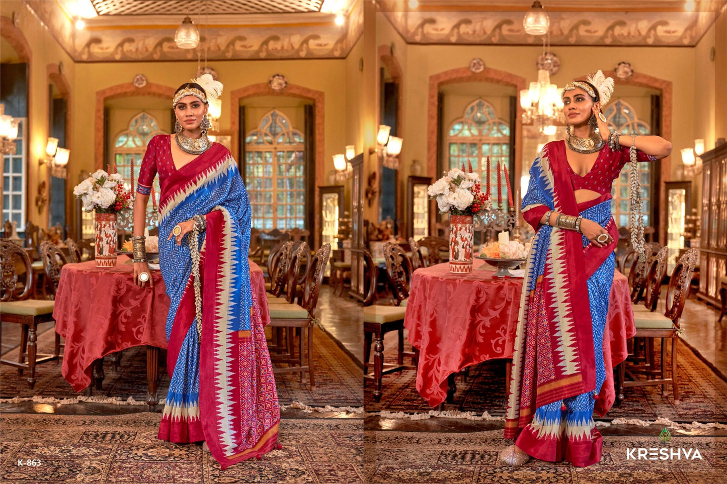 Pankhpatola 853-864 Kreshva Pv Silk Sarees Manufacturer India