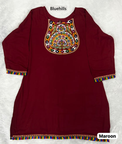 Pankhudi 2.0 Bluehills Rayon Short Kurtis Exporter