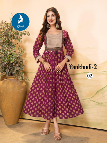 Pankhudi 2 Kaya Cotton Anarkali Kurtis Wholesale Price