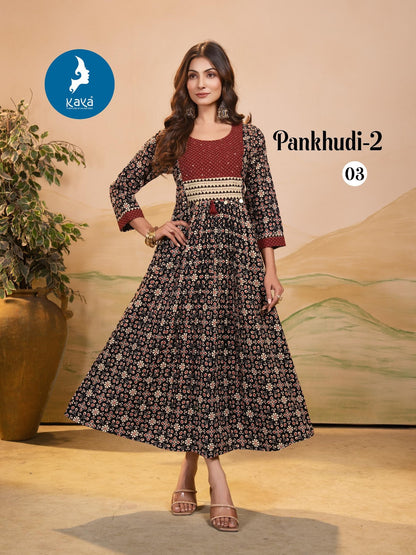 Pankhudi 2 Kaya Cotton Anarkali Kurtis Wholesale Price