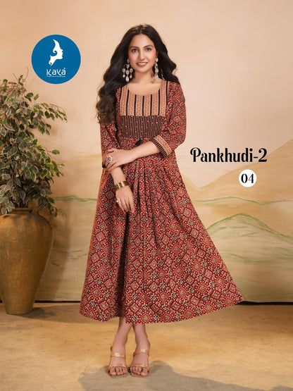 Pankhudi 2 Kaya Cotton Anarkali Kurtis Wholesale Price