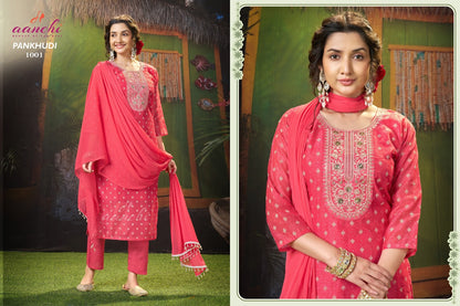 Pankhudi Aanchi Modal Readymade Pant Style Suits Wholesaler India