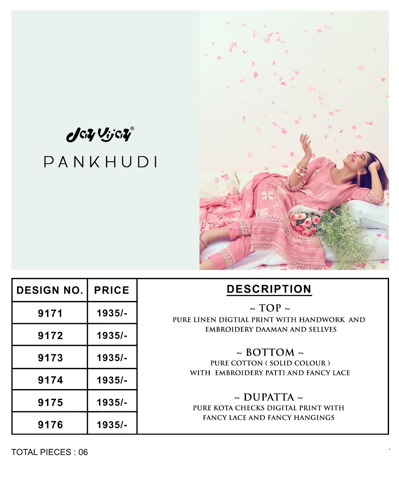 Pankhudi Jay Vijay Pure Linen Pant Style Suits Supplier Gujarat