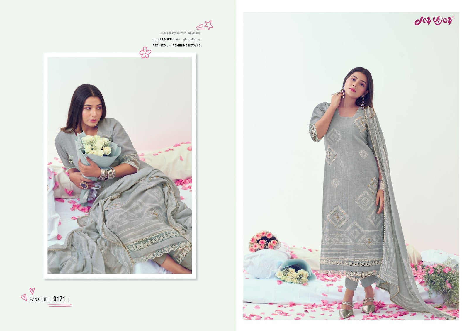 Pankhudi Jay Vijay Pure Linen Pant Style Suits Supplier Gujarat