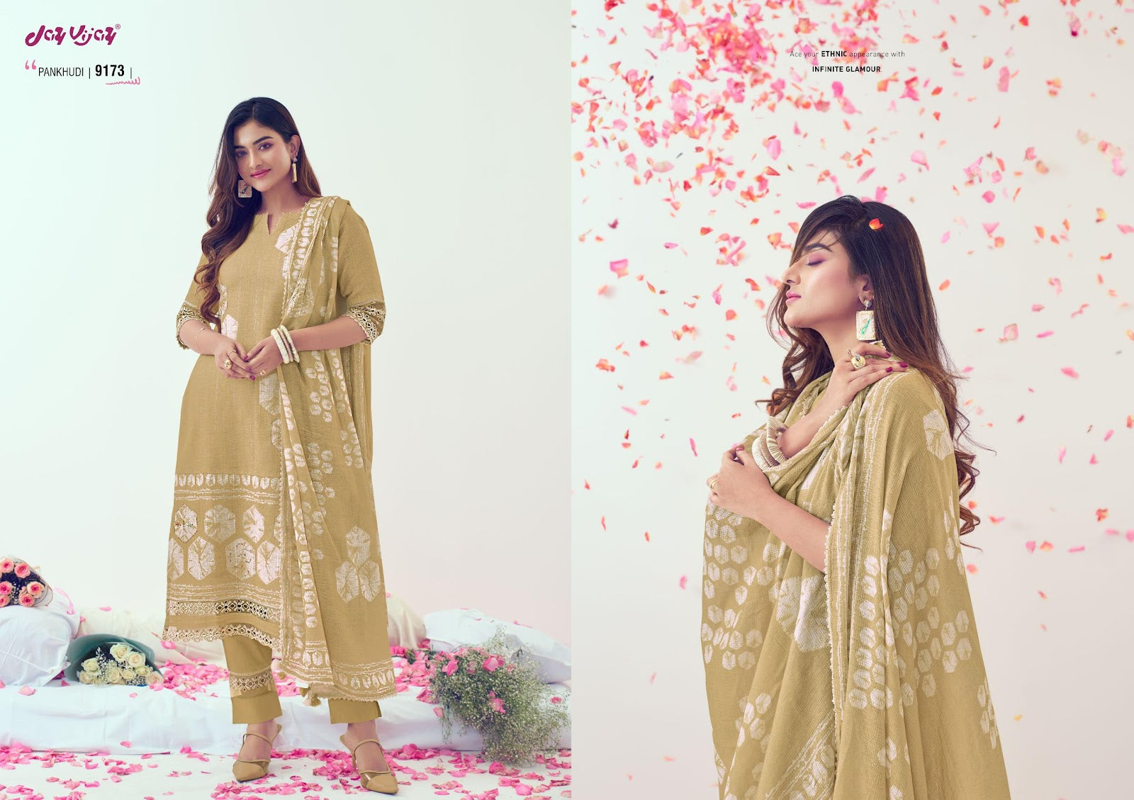 Pankhudi Jay Vijay Pure Linen Pant Style Suits Supplier Gujarat