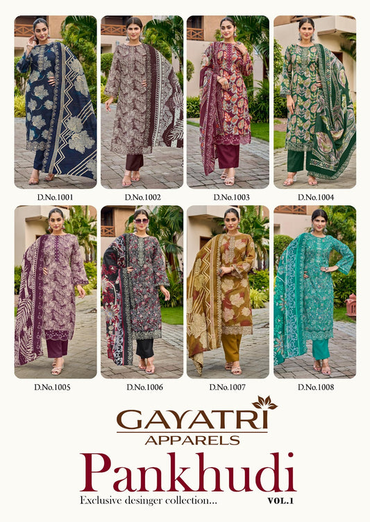 Pankhudi Vol 1 Gayatri Cambric Karachi Salwar Suits Wholesale Price