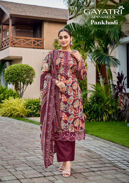 Pankhudi Vol 1 Gayatri Cambric Karachi Salwar Suits Wholesale Price