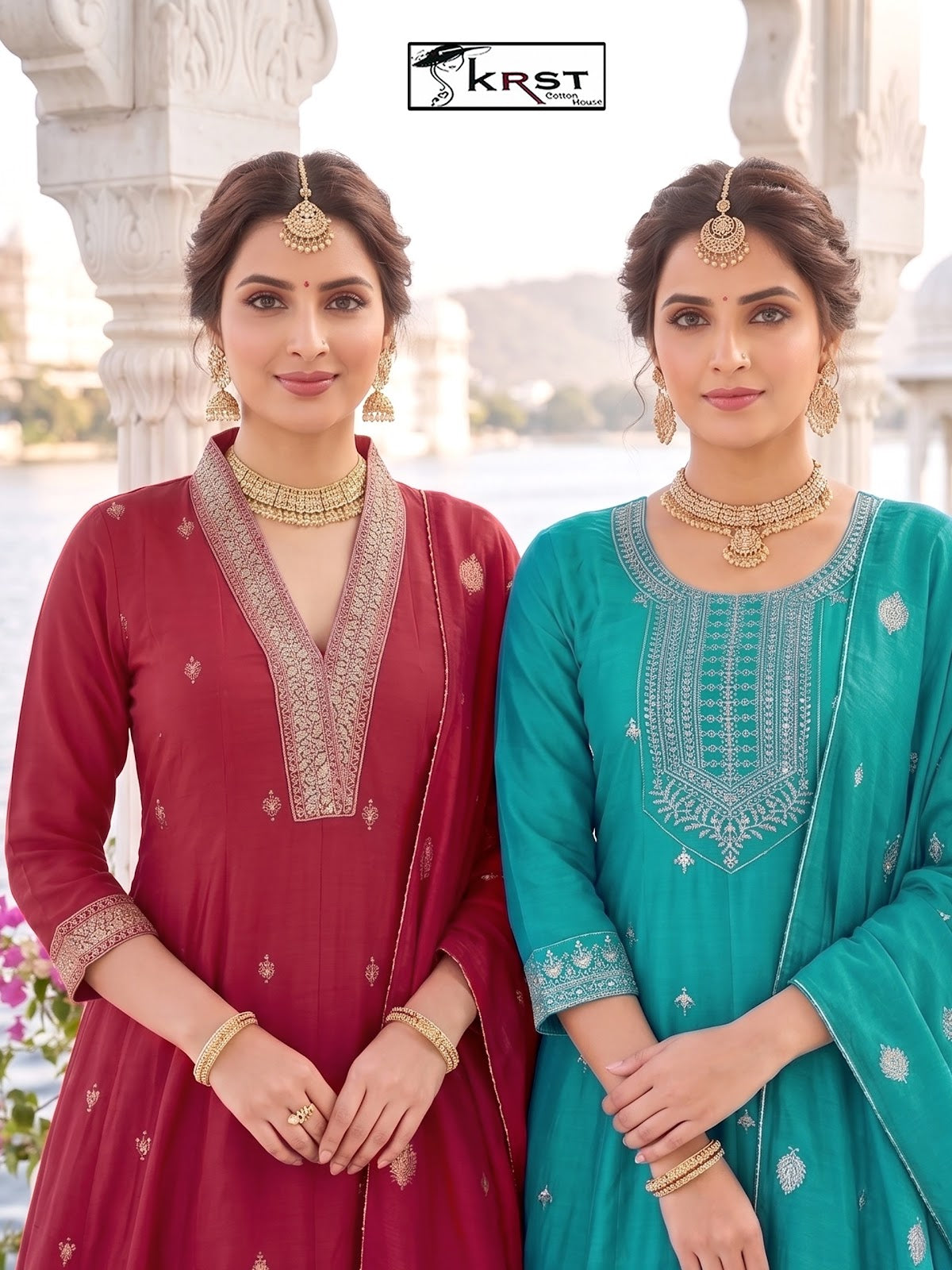 Pankhudi Vol 5 Krst Roman Silk Readymade Anarkali Suits Supplier