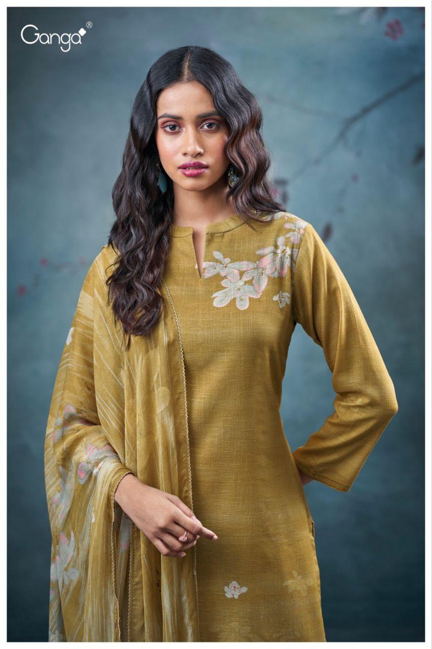 Pankhuri 3656 Ganga Cotton Linen Plazzo Style Suits Wholesale Price