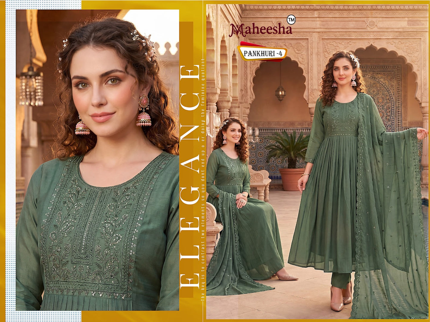 Pankhuri Maheesha Chanderi Readymade Anarkali Suits Exporter