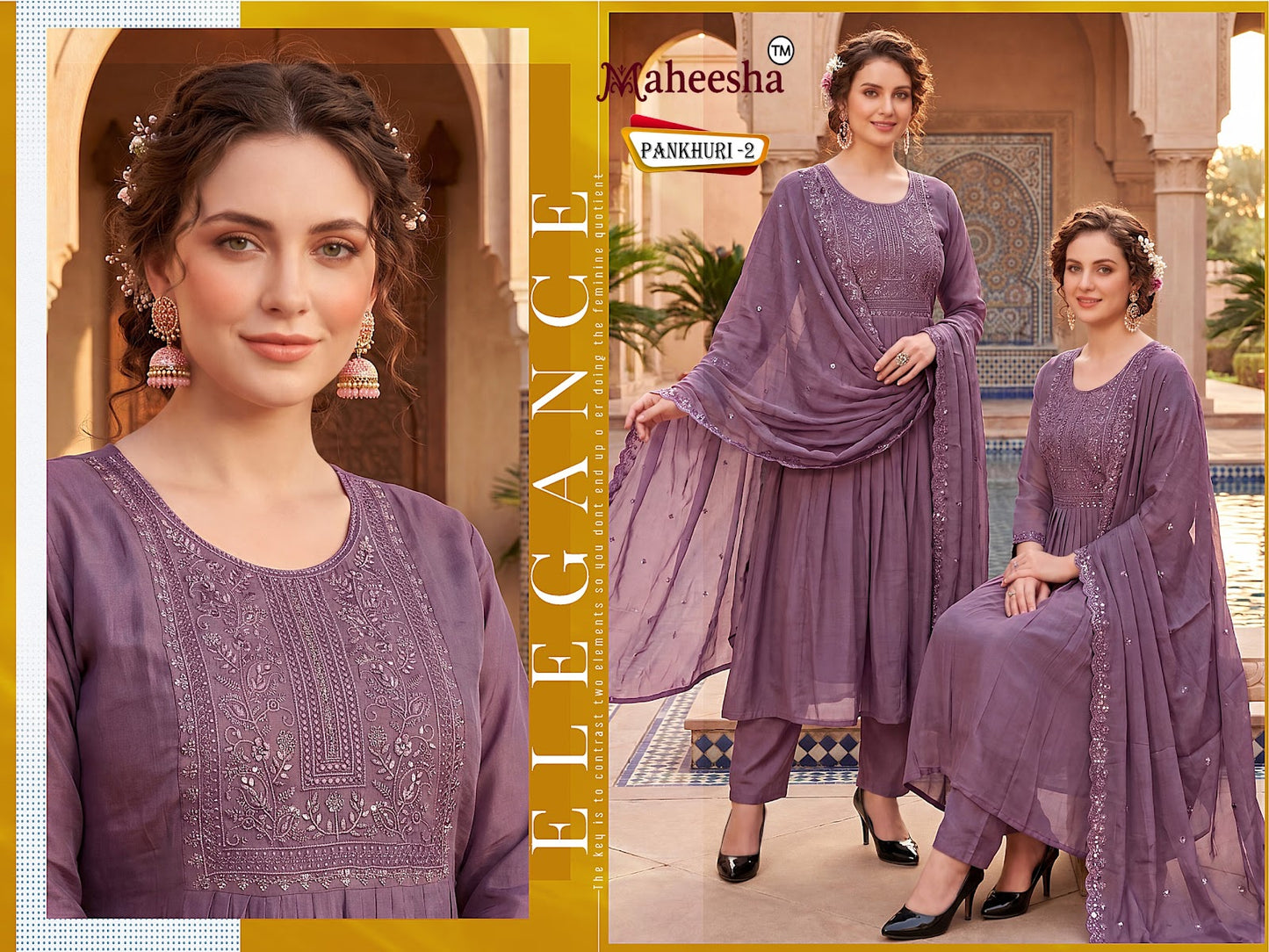 Pankhuri Maheesha Chanderi Readymade Anarkali Suits Exporter