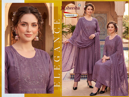 Pankhuri Maheesha Chanderi Readymade Anarkali Suits Exporter