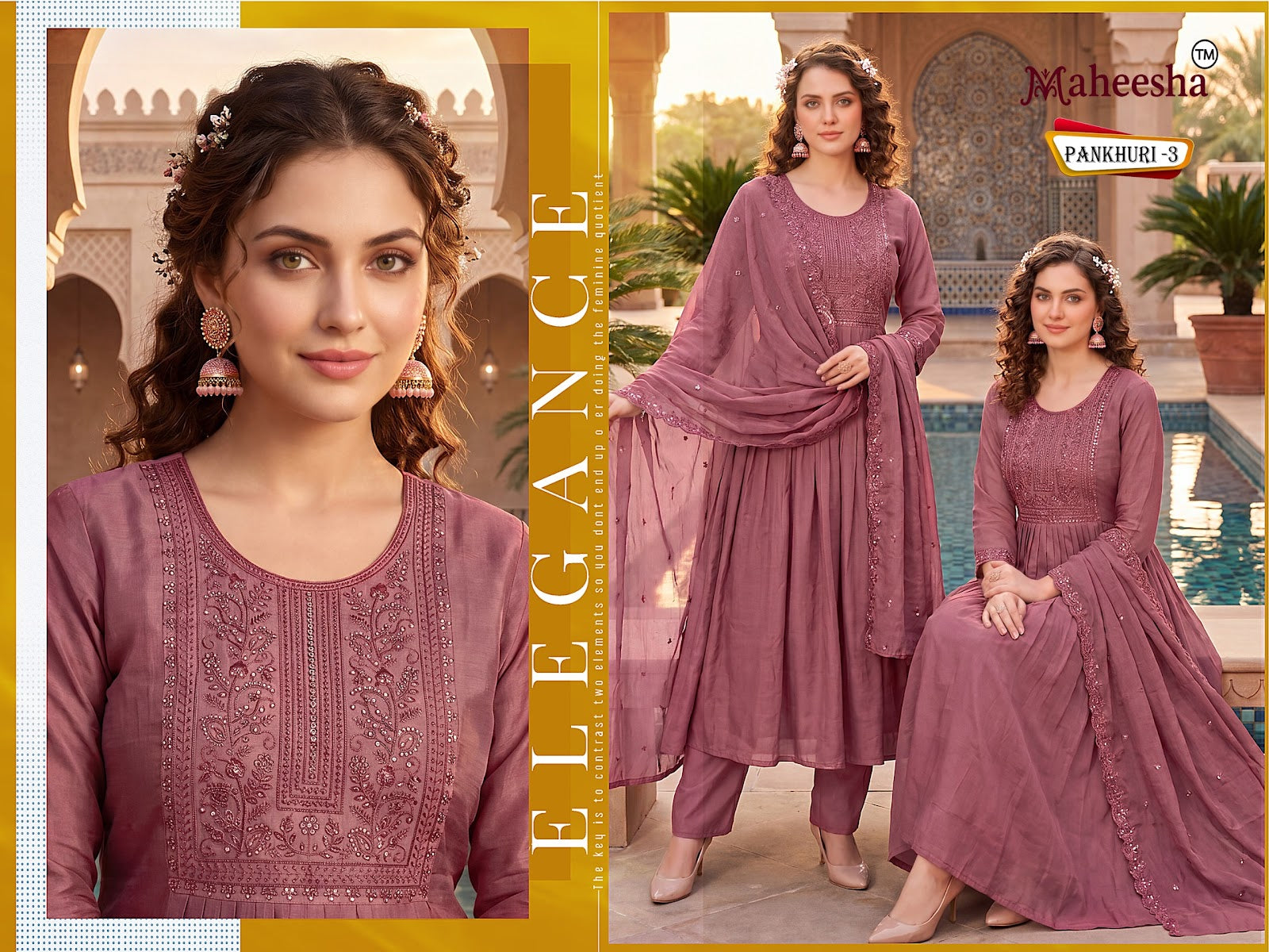 Pankhuri Maheesha Chanderi Readymade Anarkali Suits Exporter