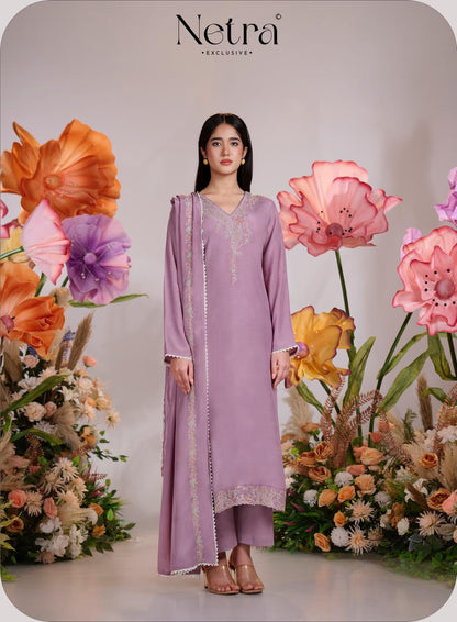 Pankhuri Netra Bemberg Muslin Pant Style Suits Wholesaler Gujarat