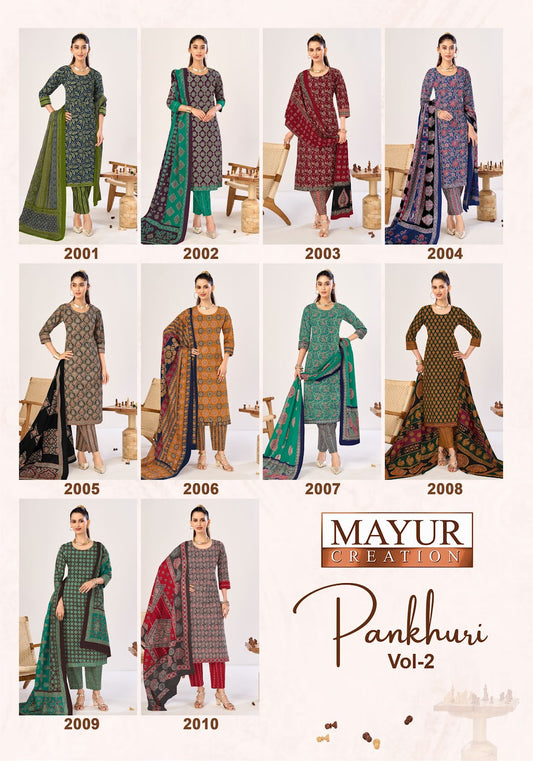 Pankhuri Vol 2 Mayur Creation Cotton Dress Material Exporter