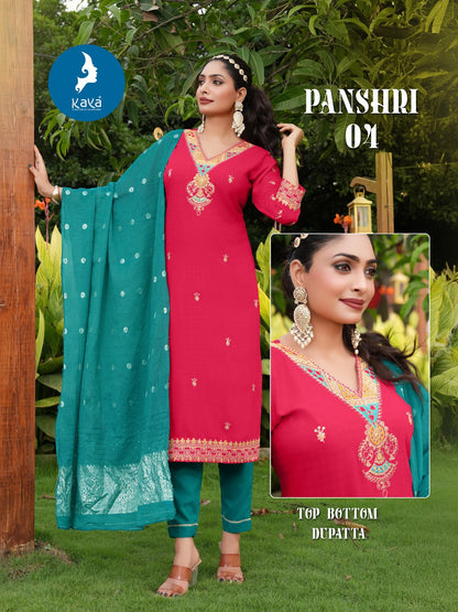 Panshri Kaya Rayon Dobby Readymade Pant Style Suits Supplier Ahmedabad