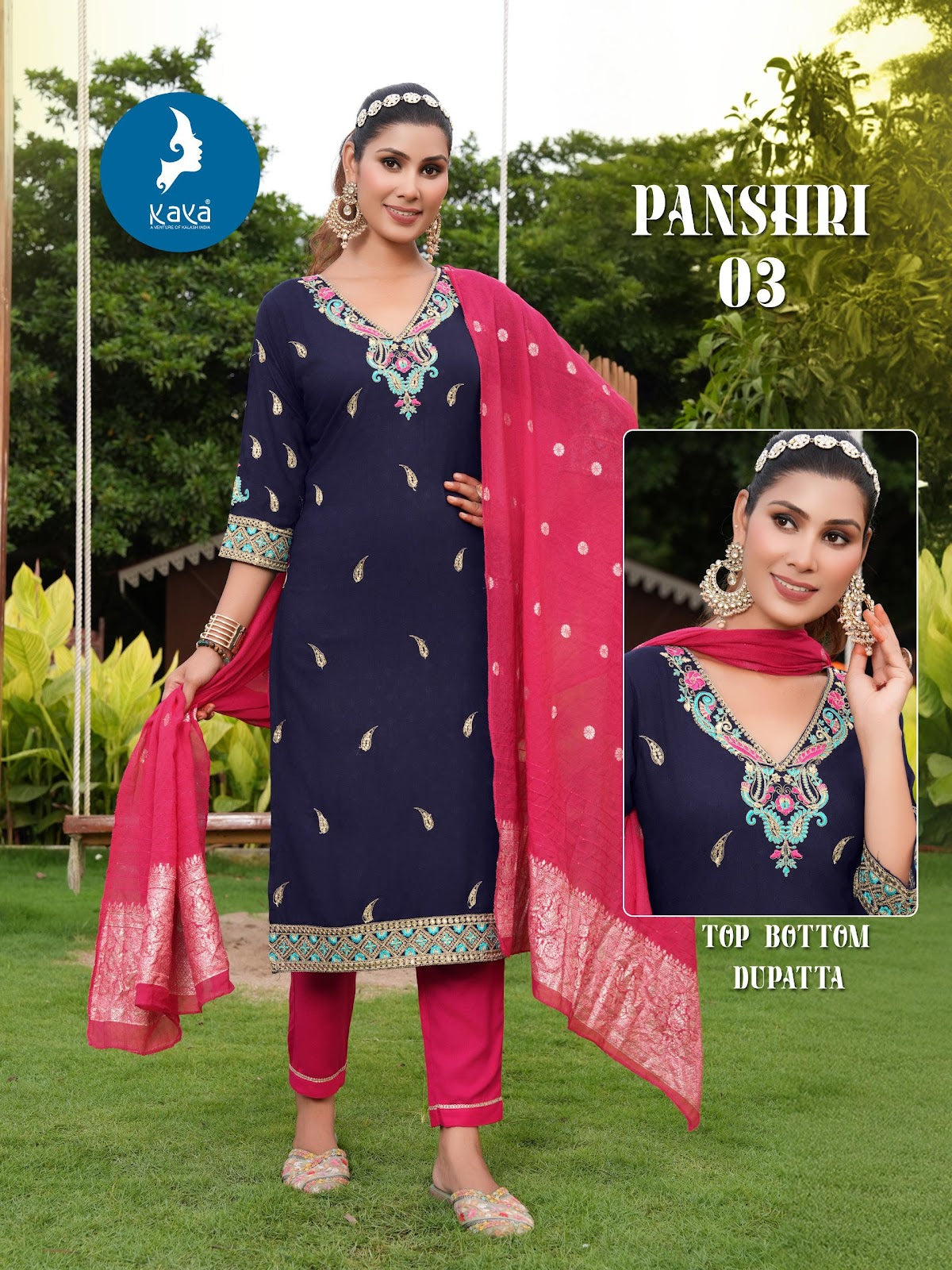 Panshri Kaya Rayon Dobby Readymade Pant Style Suits Supplier Ahmedabad