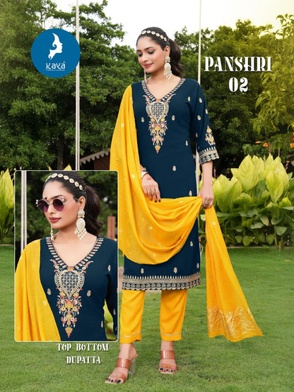 Panshri Kaya Rayon Dobby Readymade Pant Style Suits Supplier Ahmedabad