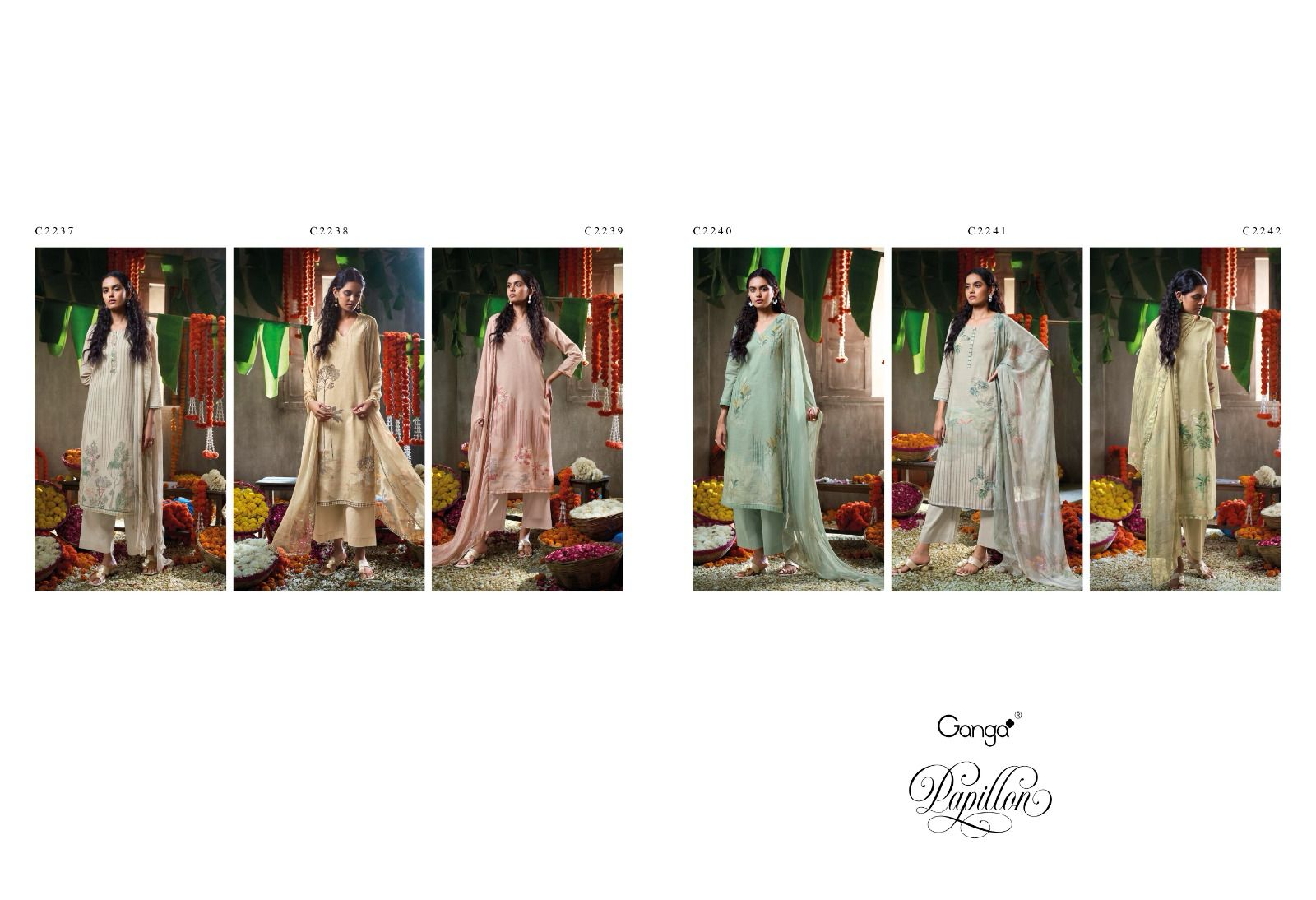 Papillon Ganga Premium Cotton Pant Style Suits Wholesaler Gujarat