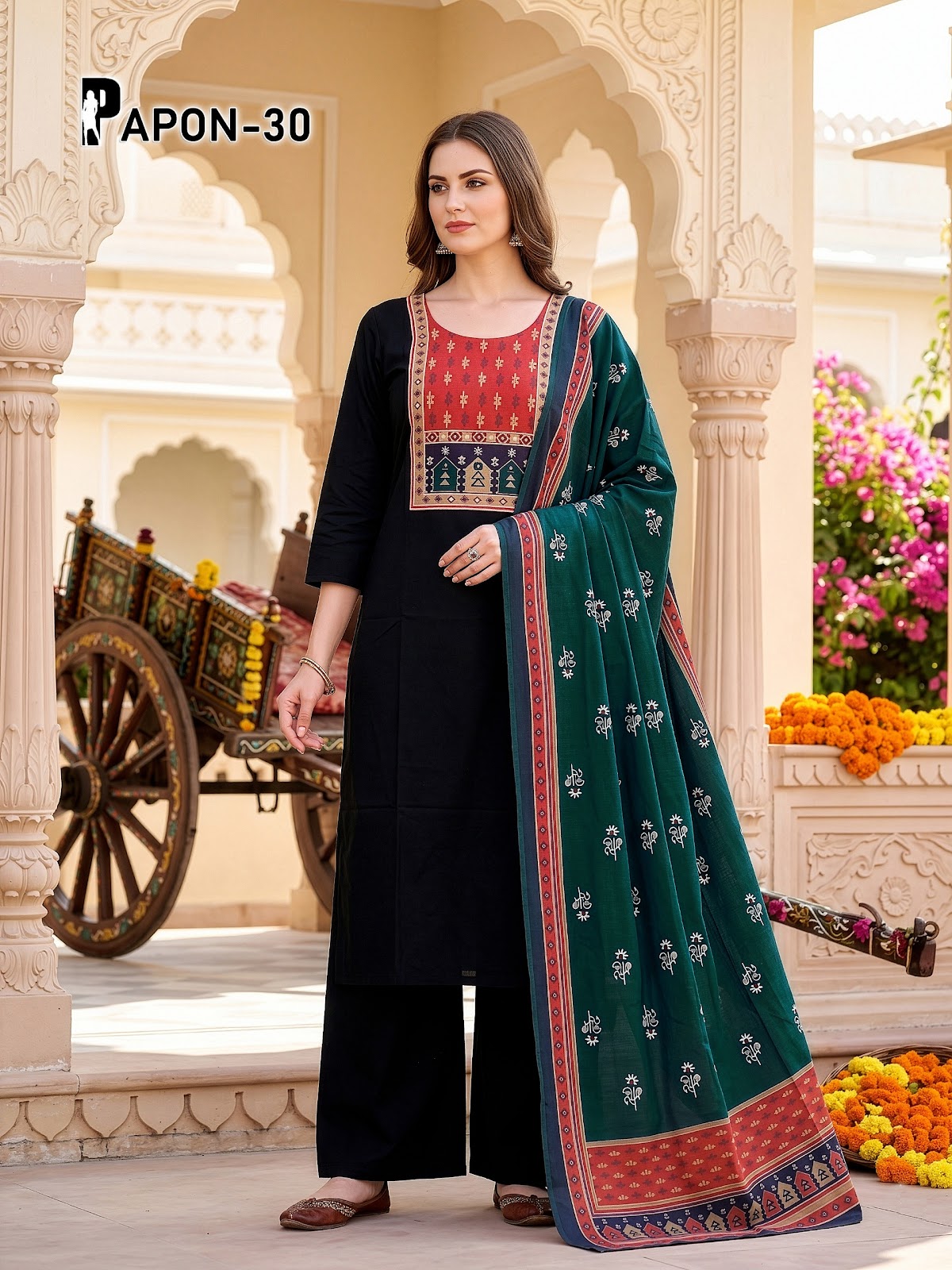 Papon Prmnt Cotton Readymade Plazzo Style Suits Manufacturer India