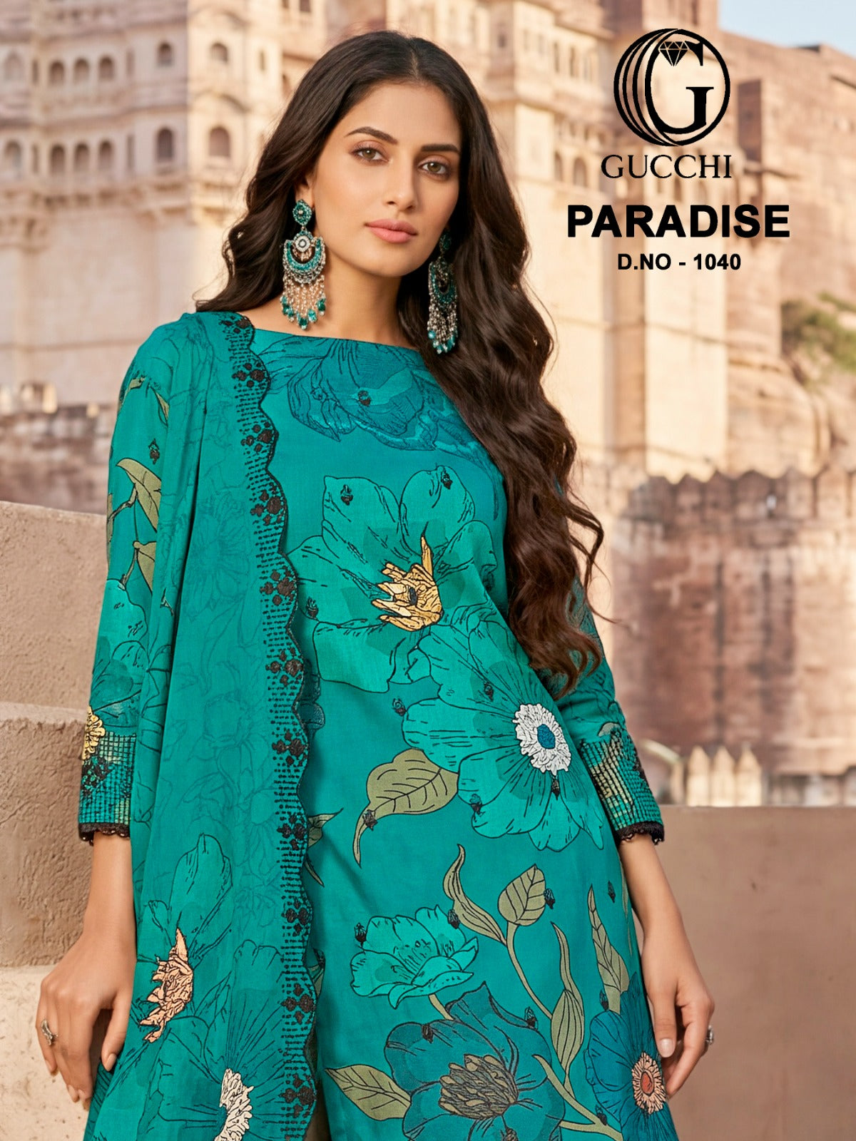 Paradise 1040 Gucchi Viscose Muslin Pant Style Suits Wholesaler India