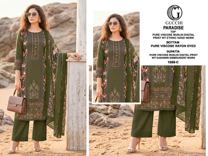 Paradise 1061-1069 Gucchi Viscose Muslin Pant Style Suits Supplier India