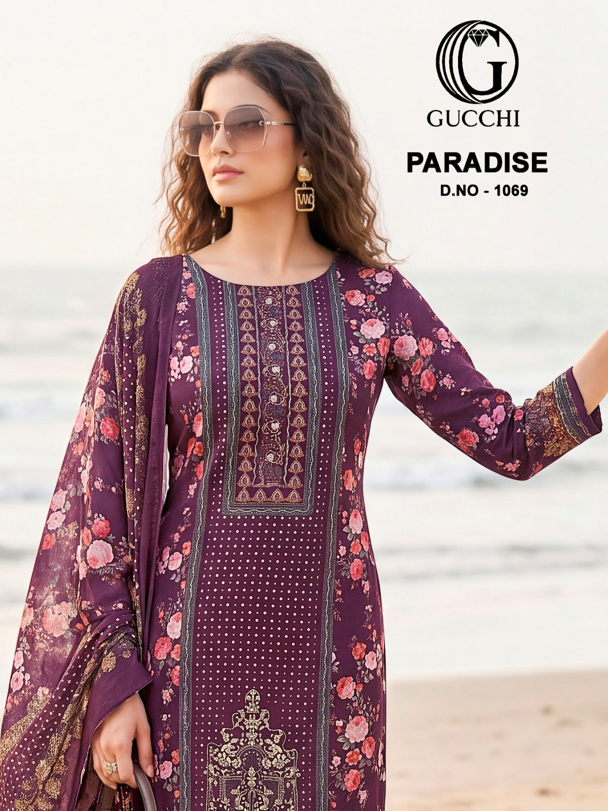 Paradise 1061-1069 Gucchi Viscose Muslin Pant Style Suits Supplier India