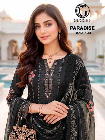 Paradise 1061-1069 Gucchi Viscose Muslin Pant Style Suits Supplier India