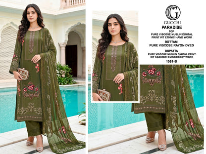 Paradise 1061-1069 Gucchi Viscose Muslin Pant Style Suits Supplier India