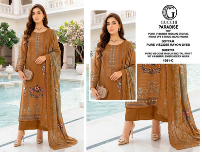 Paradise 1061-1069 Gucchi Viscose Muslin Pant Style Suits Supplier India