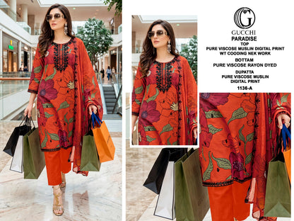 Paradise 1136 Gucchi Viscose Muslin Pant Style Suits Exporter India