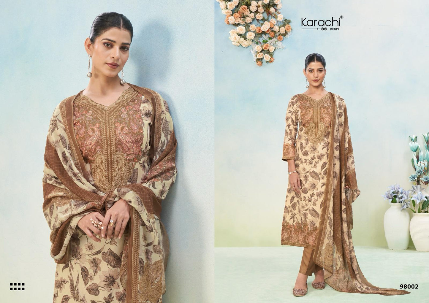 Paradise Karachi Prints Pure Jam Pant Style Suits Exporter