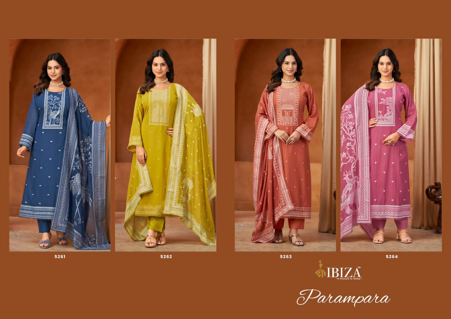 Parampara Ibiza Banarasi Silk Pant Style Suits Wholesale Rate