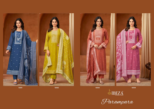 Parampara Ibiza Banarasi Silk Pant Style Suits Wholesale Rate