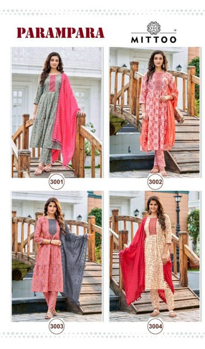Parampara Mittoo Chanderi Viscose Readymade Anarkali Suits Wholesaler