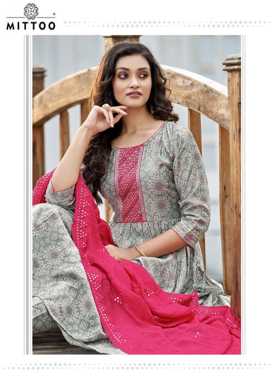 Parampara Mittoo Chanderi Viscose Readymade Anarkali Suits Wholesaler